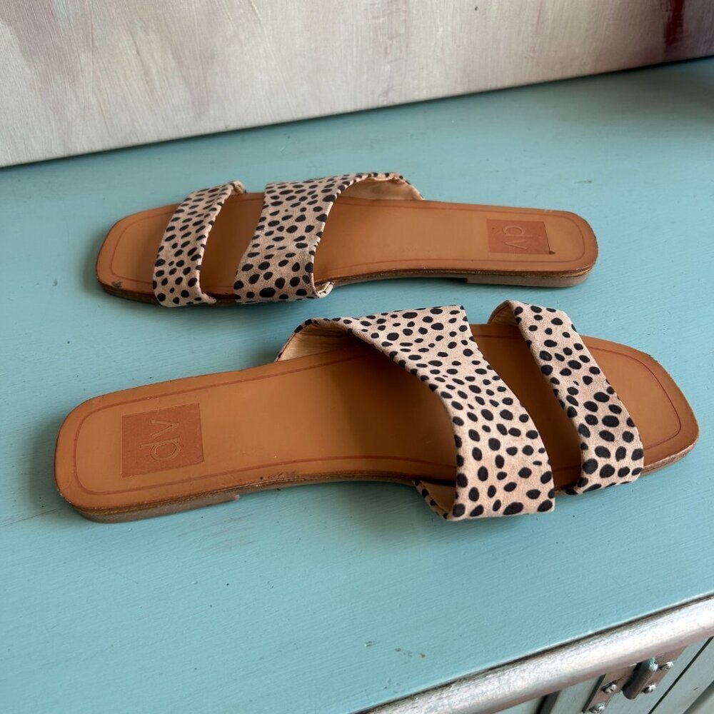 Dolce Vita DV Leopard Print Bryn Asymmetrical Slide Sandals Size 8.5 - Picture 2 of 11